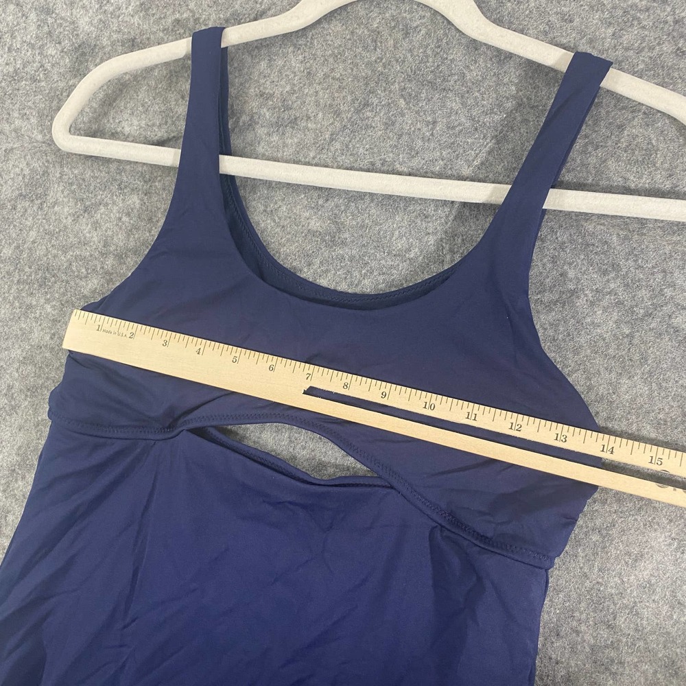 Athleta Tankini Top Small Navy Blue Mod Block Cutout Swim Tank - Picture 9 of 11
